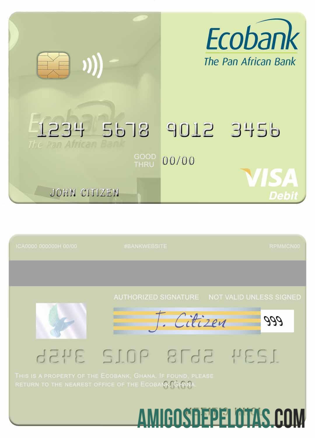 Cartão de débito Gana Ekbank Gana Visa baixar para verificação